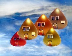 background fantasy fairy tale little houses