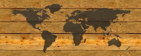 world map of the globe