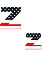 American flag on the letters z