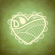 greenish background with drawn heart