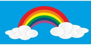 clouds and rainbow drawing