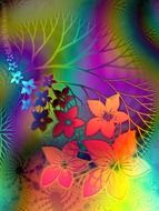 flowers background leaves flora