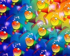 Children's wallpaper with fish
