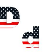 American flag on the letters d