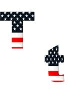 American flag on the letters t