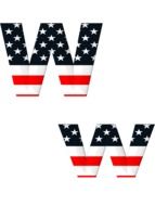 W letter with american flag pattern