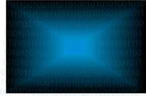 dark blue background with binary codes