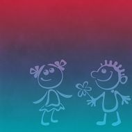 background with funny romantic couple