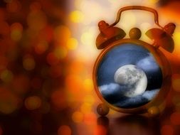 clock moon hour background