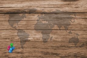 wooden texture map of the world background