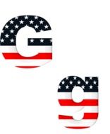 G letter with american flag pattern