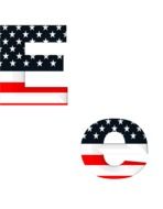 American flag on the letters e