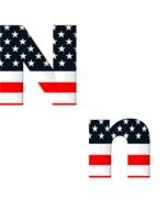 American flag on the letters n