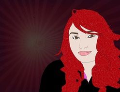 woman background redhead face