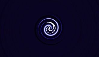 white neon swirl on a dark blue background