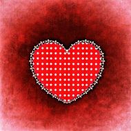 red background with dotted heart