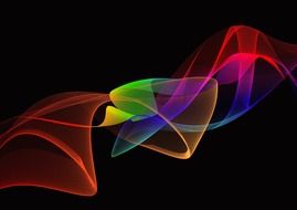 abstract image of waves of color on a black background