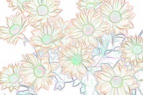 background flowers orange green