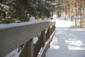 fence winter snow focus blurred