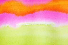 orange-yellow and pink Indian ink