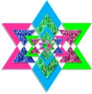 colorful tile 3d stylized star
