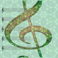 treble clef on the gray texture