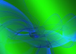 abstract image of waves of blue on a green background