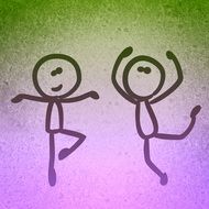 dance background funny stick figure