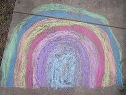 chalk sidewalk rainbow