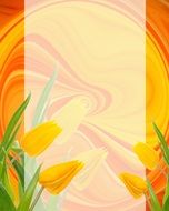 easter tulips oval background