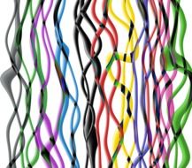 multicolored vertical wave