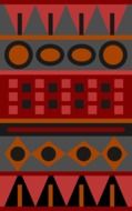 red orange aztec texture design