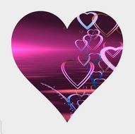 abstract love on purple heart