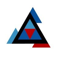 triangle blue red design pattern