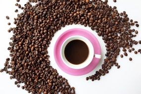 coffee background beans cup