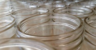 glass jar stack industrial