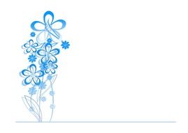 blue flowers silhouette on a white background