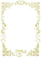 stationery floral gold green frame