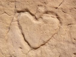 sandstone heart love texture wall