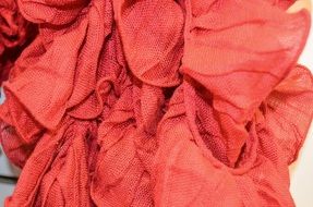 crumpled red cloth