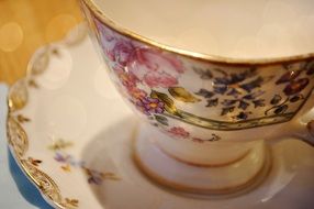 cup flowers pattern coffee tea