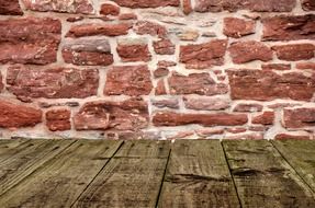 wood brick wall ground floor