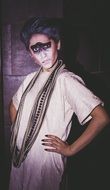 woman with podium make up