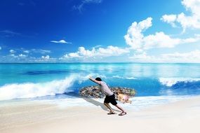 photoshop of humans on a sea beach