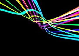 plexus colored lines on a black background