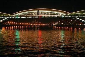 river water cruise bridge lights