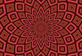 symmetry kaleidoscope red abstract