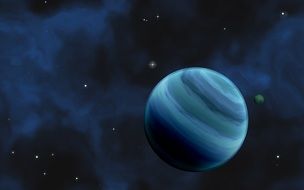 blue planet in a dark