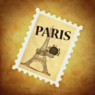 stamp paris eiffel tower background