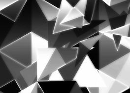 triangles cubism black white